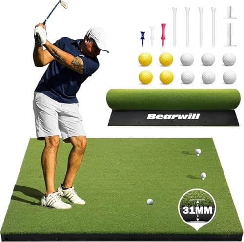 Bearwill Golf Mat 31mm, 5ft x 4ft Premium Golf Hitting Mat Outdoor Indoor