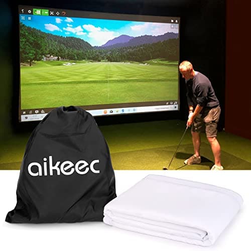 Aikeec Golf Simulator Impact Screen – 7mm Thickened Ultra-Clear Hitting Screen with 32 Grommets (10ft x 10ft) for Indoor, Outdoor & Garage Training