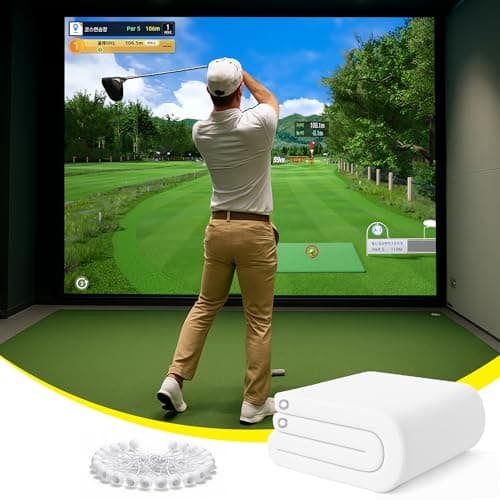 Aerixtron Golf Simulator Impact Screen, 3D Air Mesh Impact Screen for Golf Training Indoor/Outdoor, HD Projector Screen for Home Hitting Practice with Grommet Holes & Bungee Cords